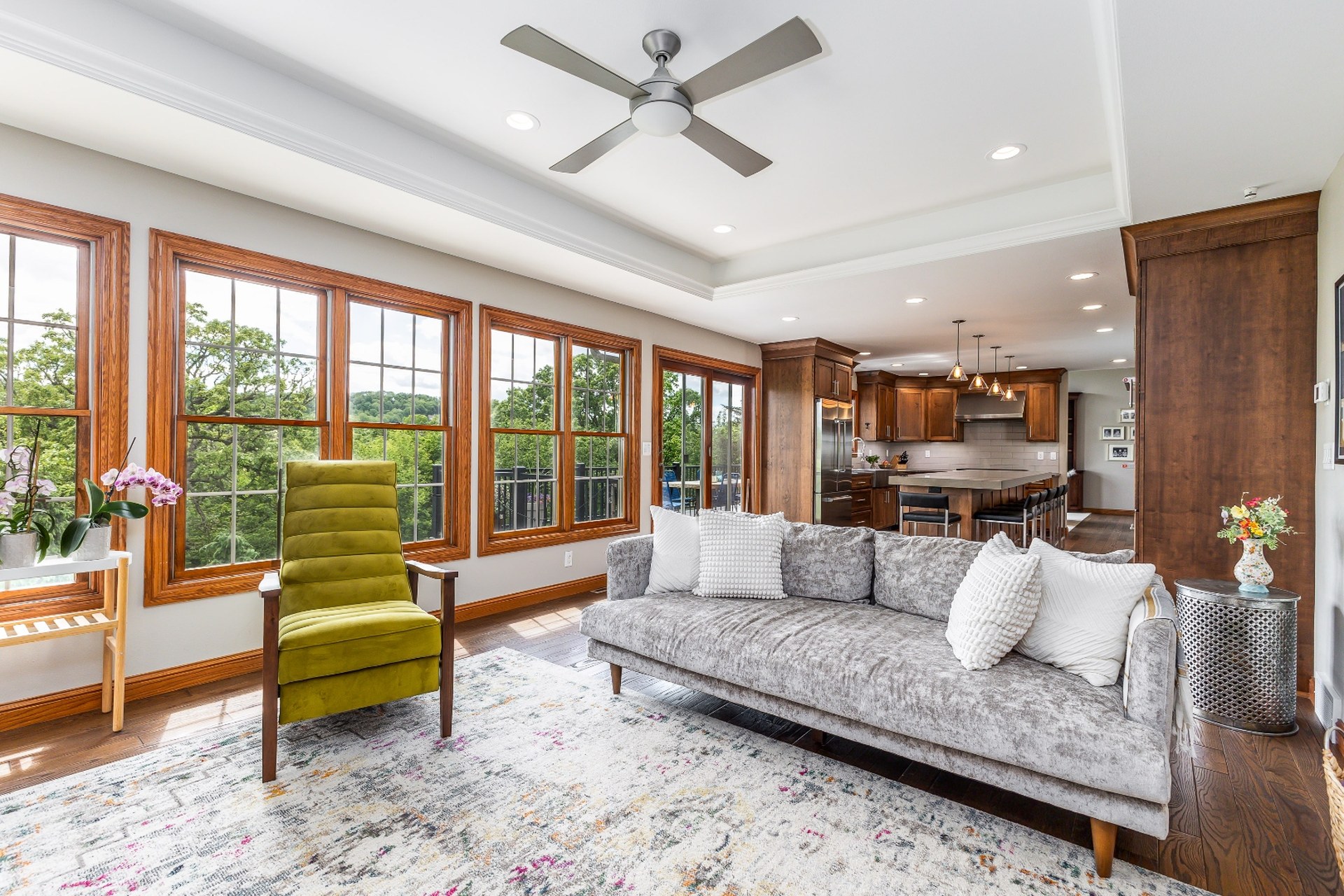 Bright open-concept living room with natural light — homes sold by Deb Hooks in Dubuque area